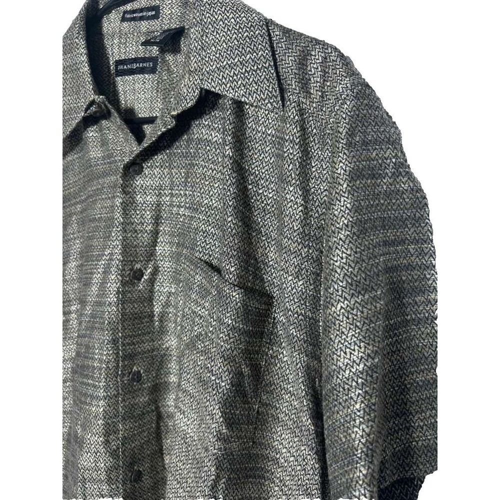 Jhane Barnes Vintage Button Down Shirt Men Medium Woven Brown - Picture 3 of 5